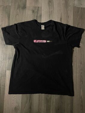 Ripndip Black Short Sleeve Tee with Pink Brushstroke Logo